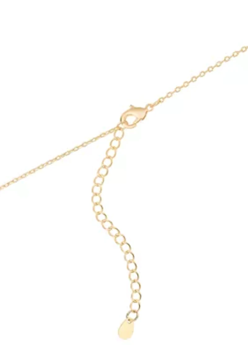   Cubic Zirconia gold plated Teardrop Y Necklace