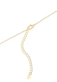   Cubic Zirconia gold plated Teardrop Y Necklace