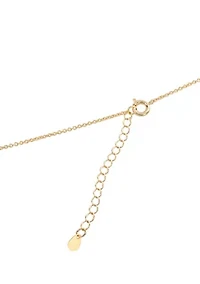 Gold Plated Puffy Bead and Heart Necklace