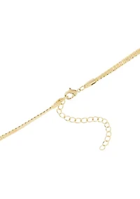 Gold Plated 16" + 2" Herringbone Chain Necklace