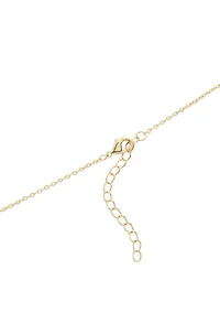 Gold Plated Cubic Zirconia Heart Cross Pendant Necklace