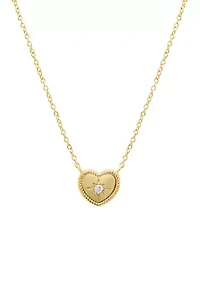 Gold Plated Heart Cubic Zirconia Necklace