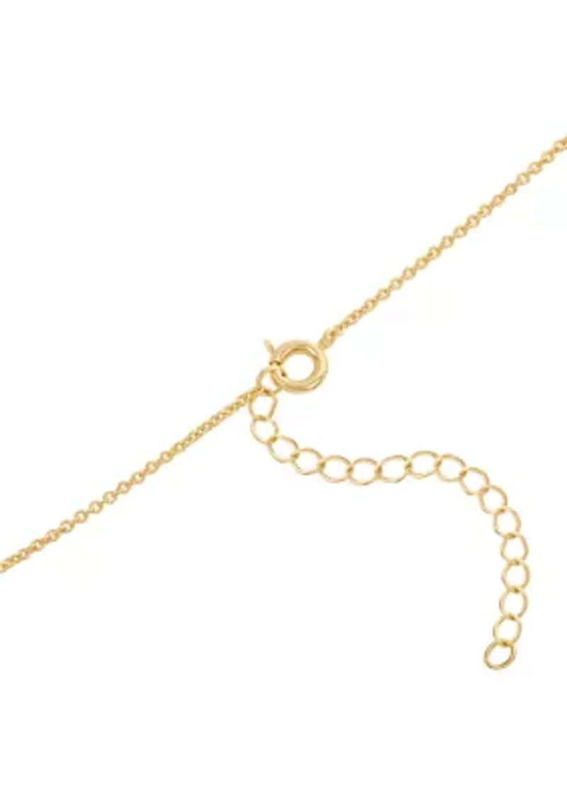 Gold Plated Heart Cubic Zirconia Necklace