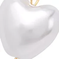 White Heart Beaded Station Necklace