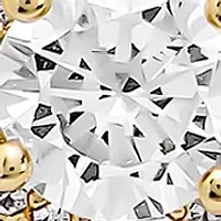 Fancy Round Cubic Zirconia Gold Plated Pendant Necklace