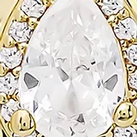 Fancy Teardrop Cubic Zirconia Pendant Gold Plated Necklace