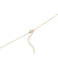 Fancy Teardrop Cubic Zirconia Pendant Gold Plated Necklace