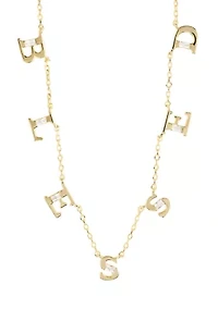 Gold Plated Cubic Zirconia 'Blessed' Necklace