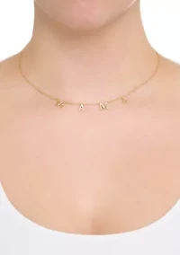 Gold Plated Cubic Zirconia 'Mama' Necklace