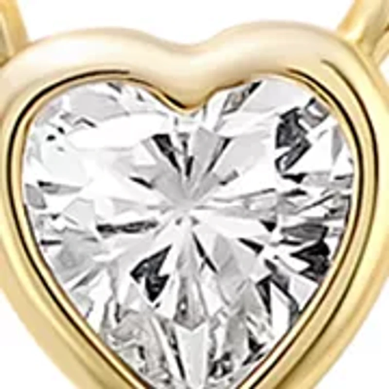 Cubic Zirconia Heart and Cross Gold Plated Necklace