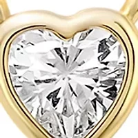 Cubic Zirconia Heart and Cross Gold Plated Necklace