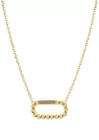 Gold Plated Rectangle Pendant Necklace