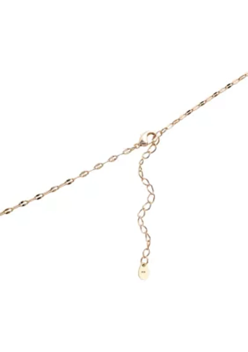 Cubic Zirconia Double Heart Gold Plated Necklace