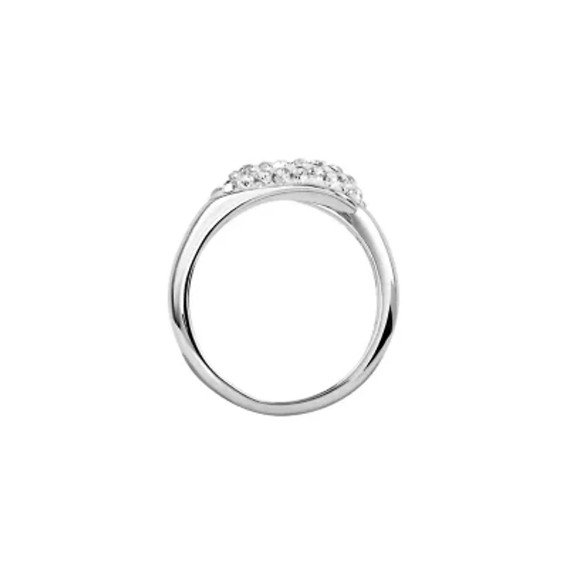 Silver Plated Crystal Bypass Ring