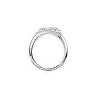 Silver Plated Crystal Bypass Ring