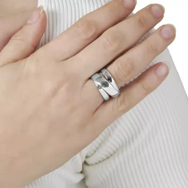 Fine Silver Plated Triple Wrap Around Ring Size 7