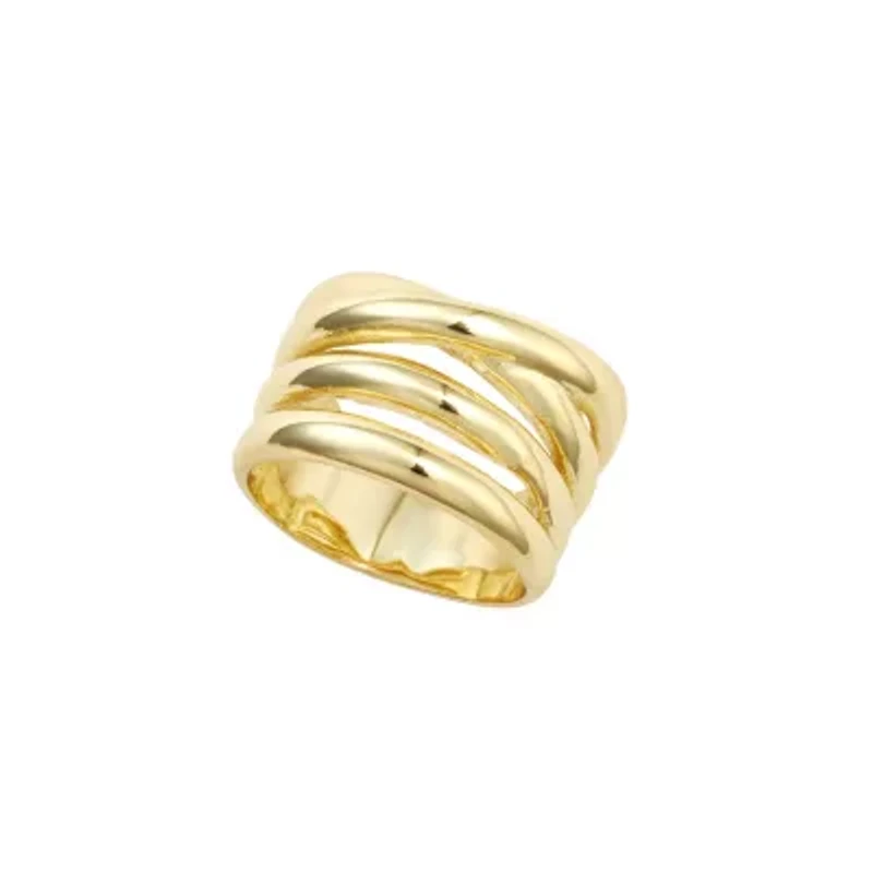 Gold Over Fine Silver Plated Layered Statement Ring Size 8