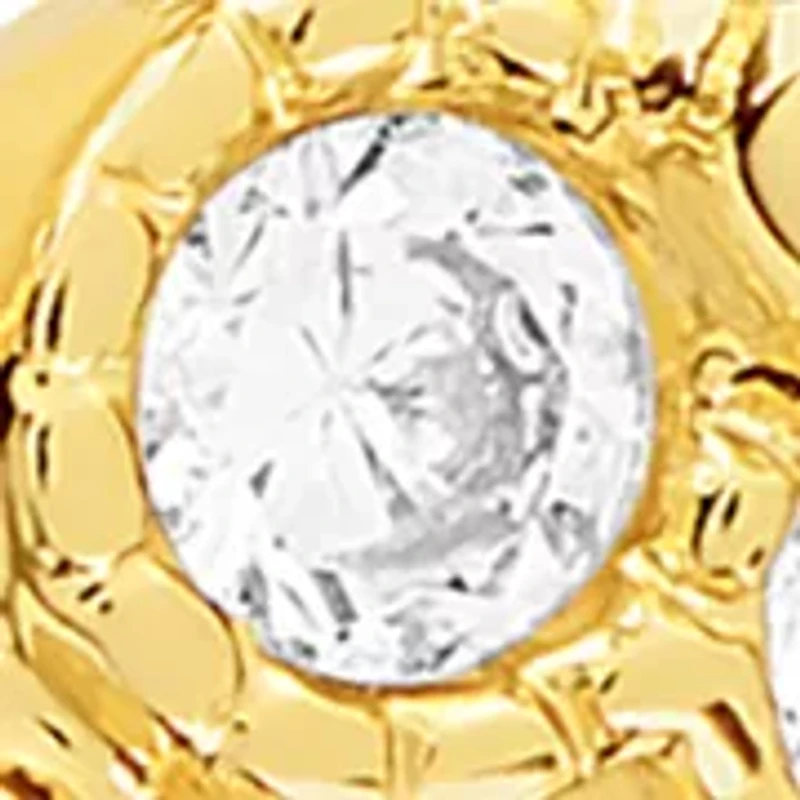 Plated Cubic Zirconia Floral Band Ring