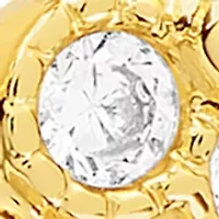 Plated Cubic Zirconia Floral Band Ring