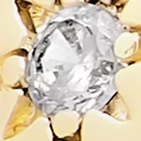  Open Heart Gold Plated Cubic Zirconia Ring 