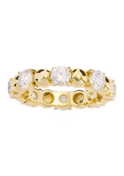 Gold Plated Cubic Zirconia Stackable Band Ring