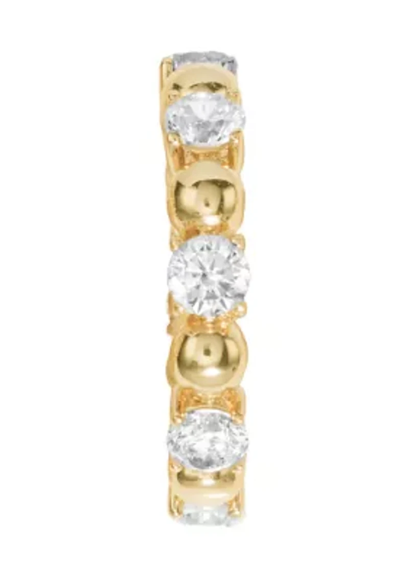 Gold Plated Cubic Zirconia Stackable Band Ring