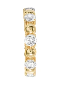 Gold Plated Cubic Zirconia Stackable Band Ring