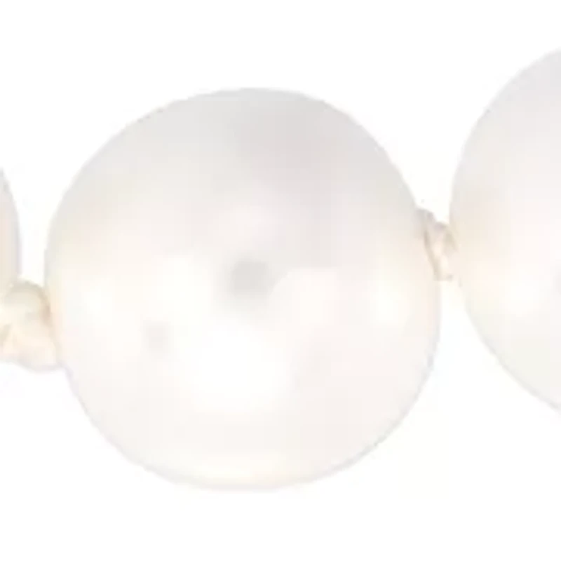 Sterling Silver 7mm Simulated Pearl Necklace and Stud Earring Set