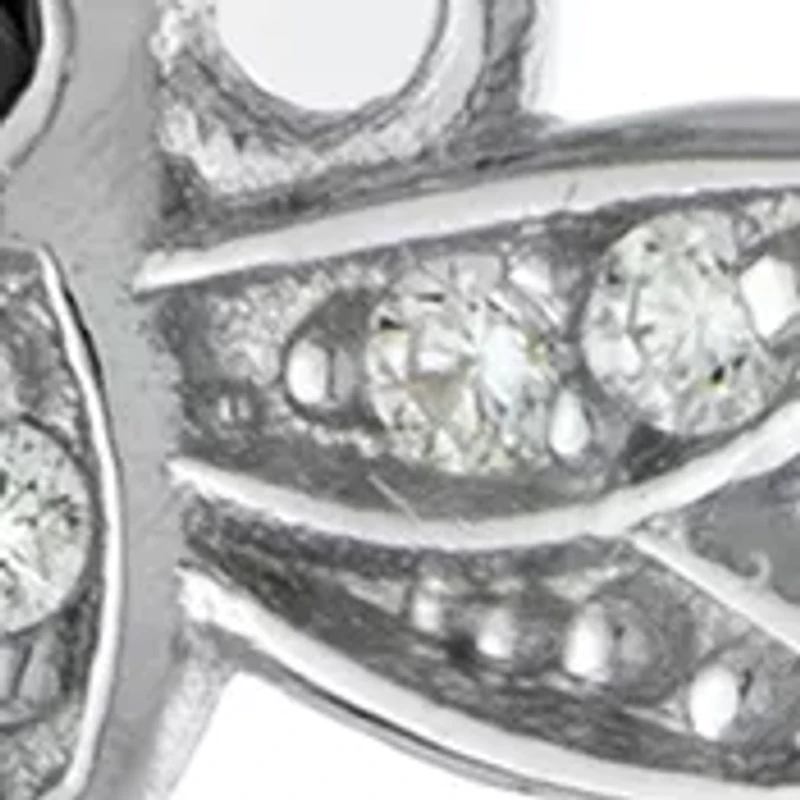 Sterling Silver Cubic Zirconia Hummingbird Necklace and Stud Earring Set