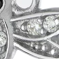 Sterling Silver Cubic Zirconia Hummingbird Necklace and Stud Earring Set