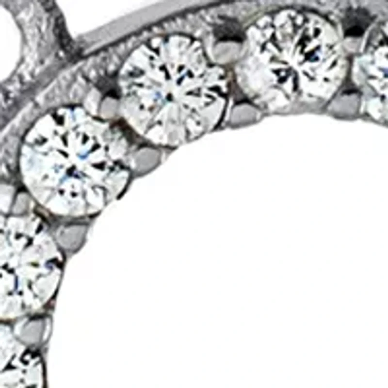 Boxed Sterling Silver 16 + 2 Inch CZ Open Circle Necklace and 4 Millimeter Stud Earring Set