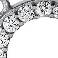 Boxed Sterling Silver 16 + 2 Inch CZ Open Circle Necklace and 4 Millimeter Stud Earring Set