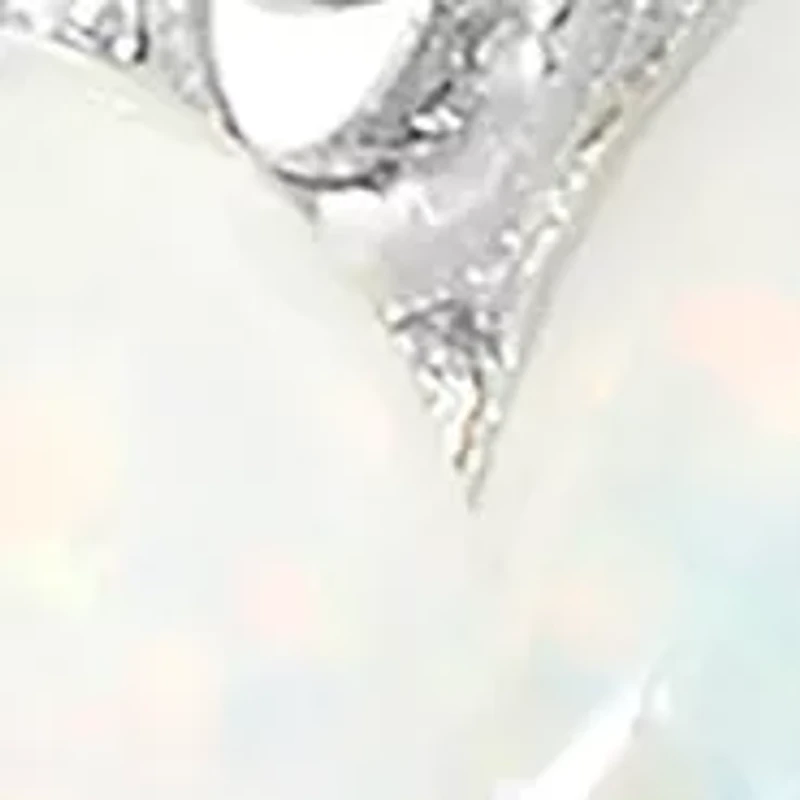 Boxed Sterling Silver Simulated Opal and White Topaz Butterfly Drop Earrings
