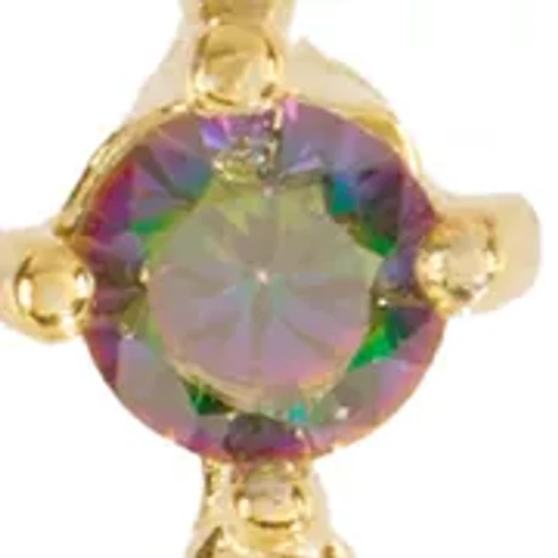 Sterling Silver 3 Stone Cubic Zirconia Drop Pendant Necklace