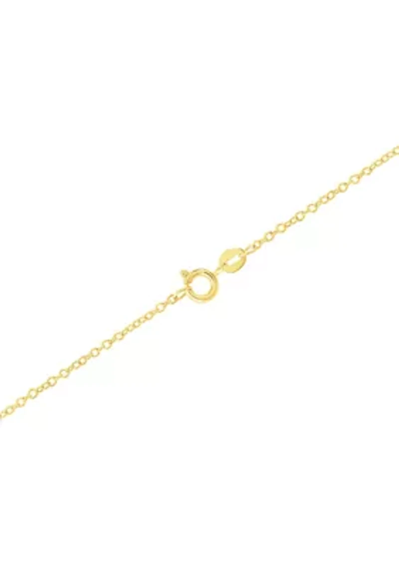 Sterling Silver 3 Stone Cubic Zirconia Drop Pendant Necklace