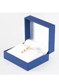 Sterling Silver 3 Stone Cubic Zirconia Drop Pendant Necklace