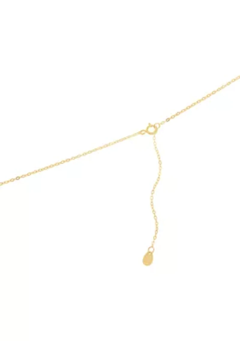 Gold Over Sterling Silver Freshwater Pearl Open Circle Necklace