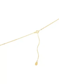 Gold Over Sterling Silver Freshwater Pearl Open Circle Necklace