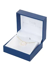 Gold Over Sterling Silver Freshwater Pearl Open Circle Necklace