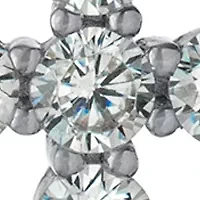 Boxed Sterling Silver 18 Inch Cubic Zirconia Cross Pendant Necklace