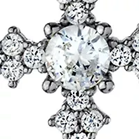 Boxed Sterling Silver 16 + 2 Inch Cubic Zirconia Fancy Cross Pendant Necklace
