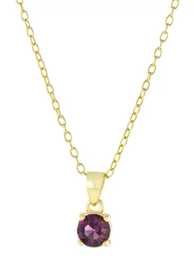 Boxed Gold Over Sterling Silver 5 Millimeter Crystal Round Pendant 18'' Necklace