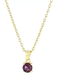 Boxed Gold Over Sterling Silver 5 Millimeter Crystal Round Pendant 18'' Necklace