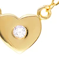 Sterling Silver Cubic Zirconia Triple Heart Necklace