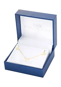 Sterling Silver Cubic Zirconia Triple Heart Necklace