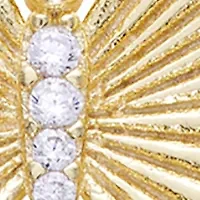 Gold Over Sterling Silver Cubic Zirconia Butterfly Fluted Necklace
