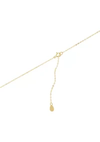 Gold Over Sterling Silver Cubic Zirconia Butterfly Fluted Necklace