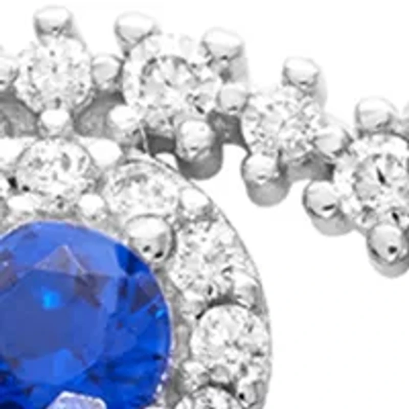 Sterling Silver Cubic Zirconia Evil Eye Necklace
