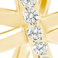 Sterling Silver Cubic Zirconia Loop Cross Necklace