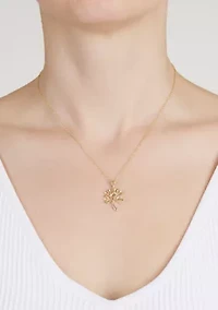 Sterling Silver Cubic Zirconia Tree of Life Necklace